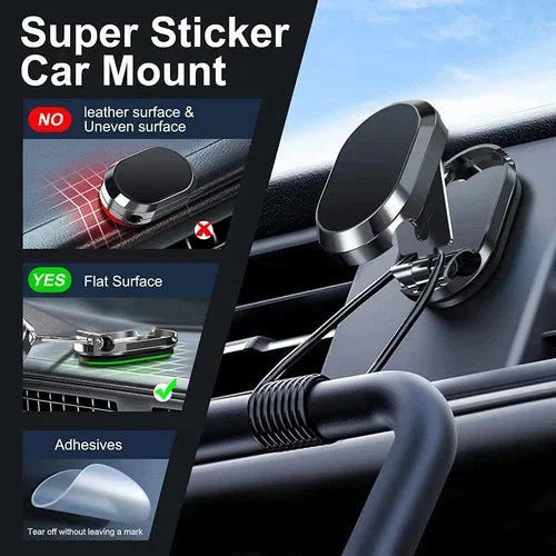 🔥Last Day Promotion 50% OFF - Alloy Folding Magnetic Car Phone Holder