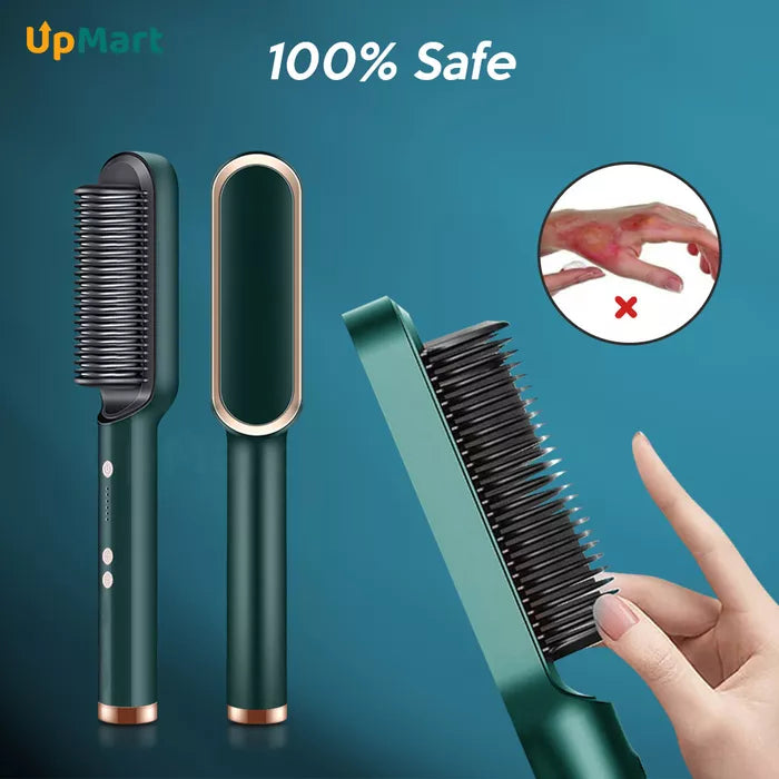 Hair Straightener Styling Brush with Negative Ions