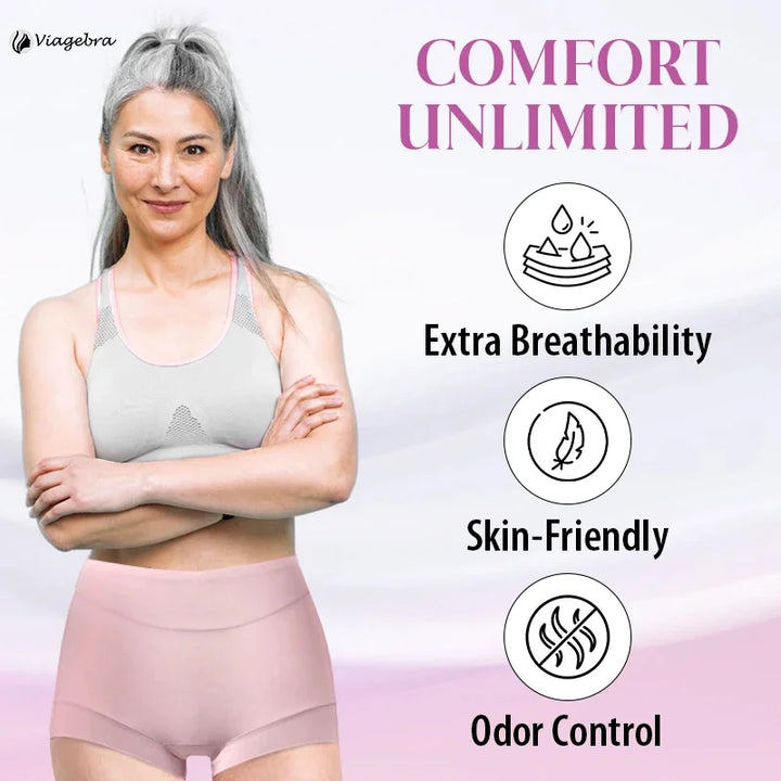 PAY 1 GET 3(3packs)🌸Women's Large Size High Waist Cotton Graphene Crotch Antibacterial Panties