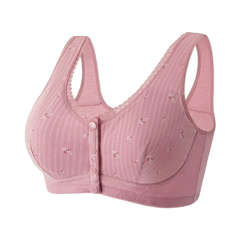 🔥PAY 1 GET 3 BRA🔥Design for Senior Front Closure Cotton Bra