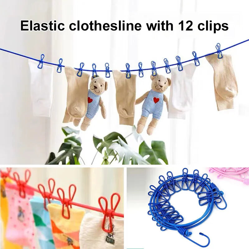 Traveling household windproof clothes drying rope