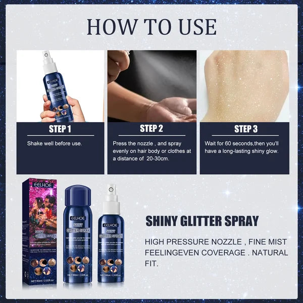 🔥Hot Sale 48% OFF💖Waterproof Glitter Spray Stage Party Hair and Clothes