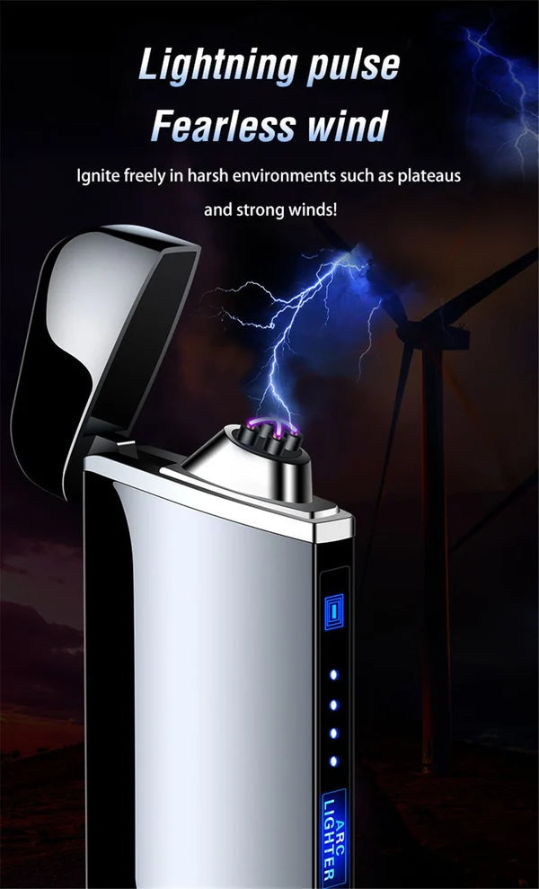 Electric Lighter With Plasma Arc Effect And Touch Sensing Lighting