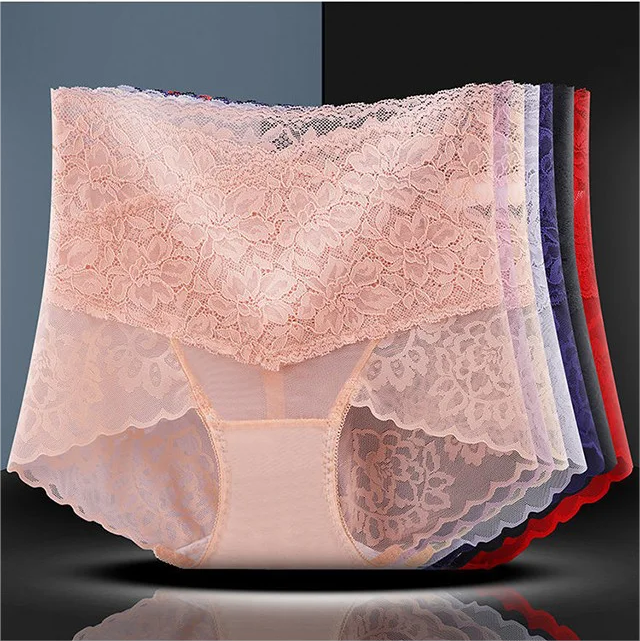 Womens Lace High Waist Tummy Control Panties