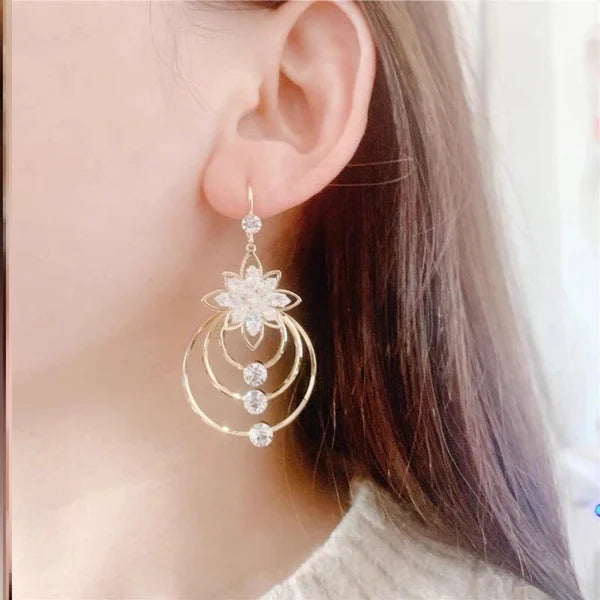 Last Day Promotion 49% OFF-Geometric multi-layered circle flower earrings