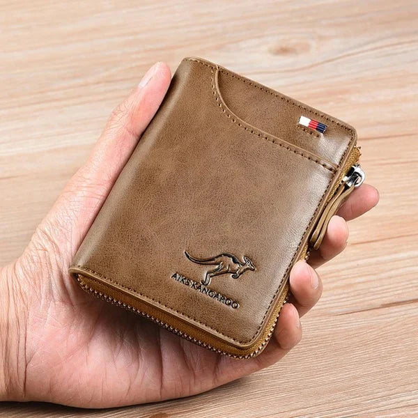 🔥 BIG SALE - 49% OFF 🔥🔥Men Wallet Zipper Genuine Leather Purse ( RFID PROTECTED )