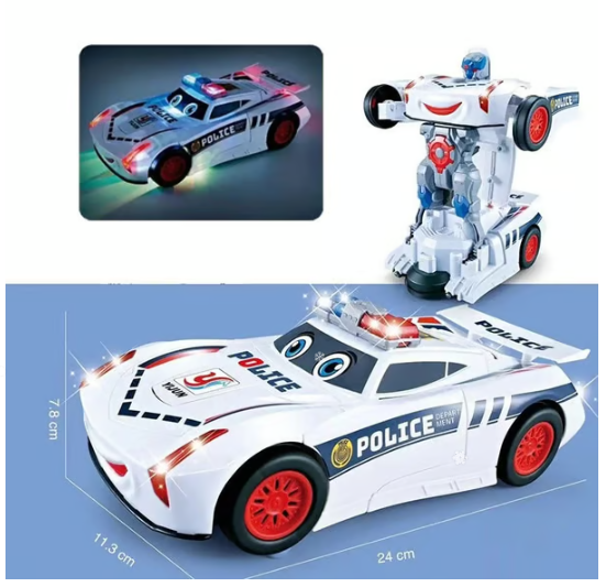 Electric Universal Deformation Police Toy Car