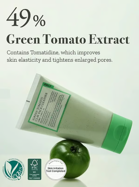 Pore-shrinking Blackhead removal&Oil-control green tomato cleanser