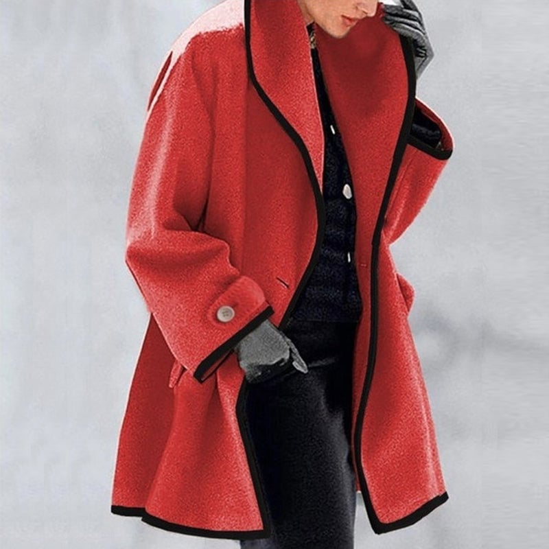 🔥Sale 49% OFF🎁-Hooded Color Block Woolen Coat (Buy 2 Free Shipping)