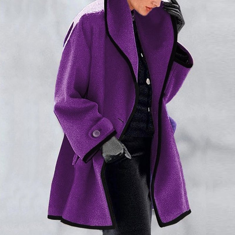 🔥Sale 49% OFF🎁-Hooded Color Block Woolen Coat (Buy 2 Free Shipping)