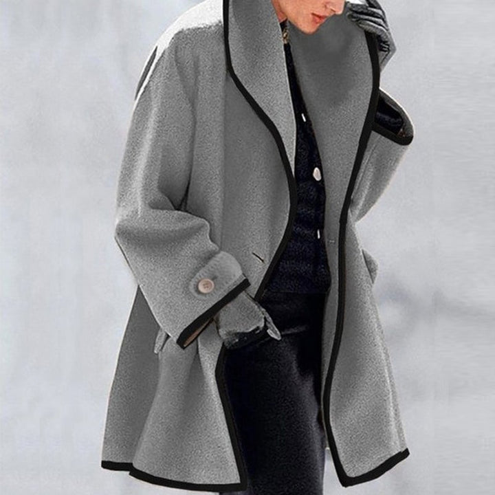 🔥Sale 49% OFF🎁-Hooded Color Block Woolen Coat (Buy 2 Free Shipping)