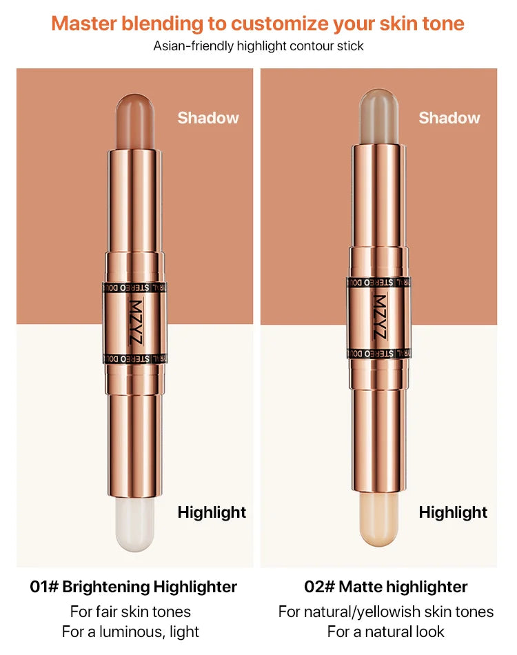 Natural double-end highlight contour stick