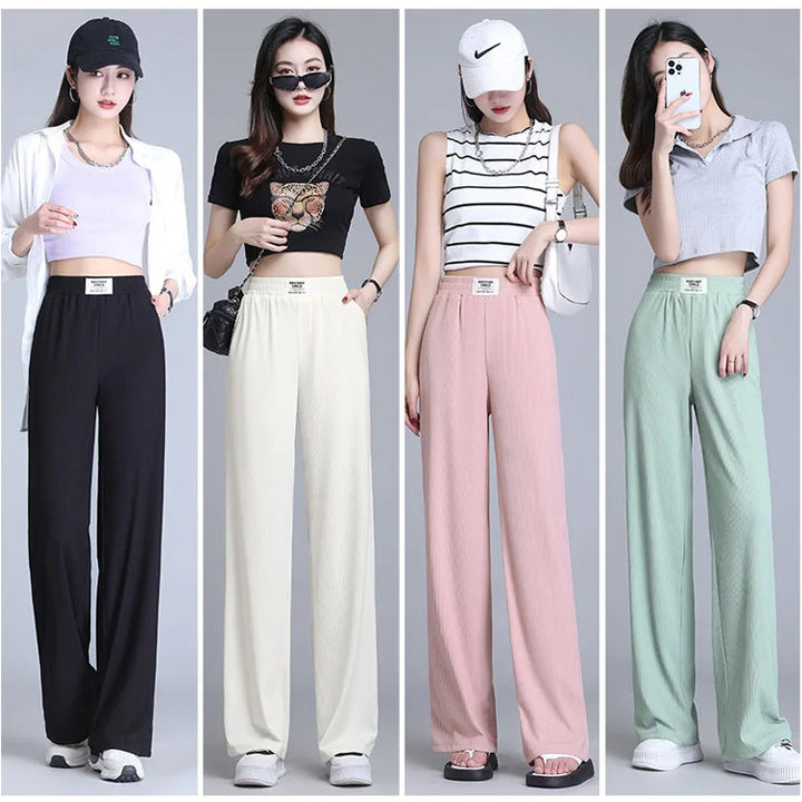 [Buy 1 Free 1 -2PCS] All-match ice silk ribbed knit pants