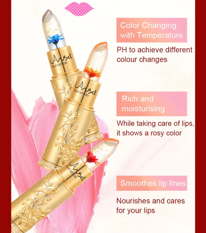 CRYSTAL JELLY FLOWER LIPSTICK COLOR CHANGING WITH TEMPERATURE