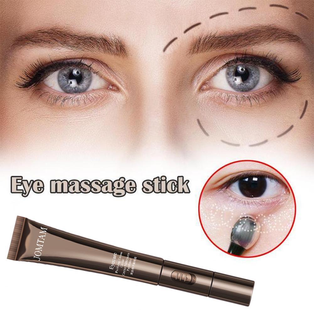 Jomtam 2 In 1 Gold Caviar Eye Cream Electric Massager Anti Age Remove Dark Circles Serum Roller Vibration Massage Eye Care