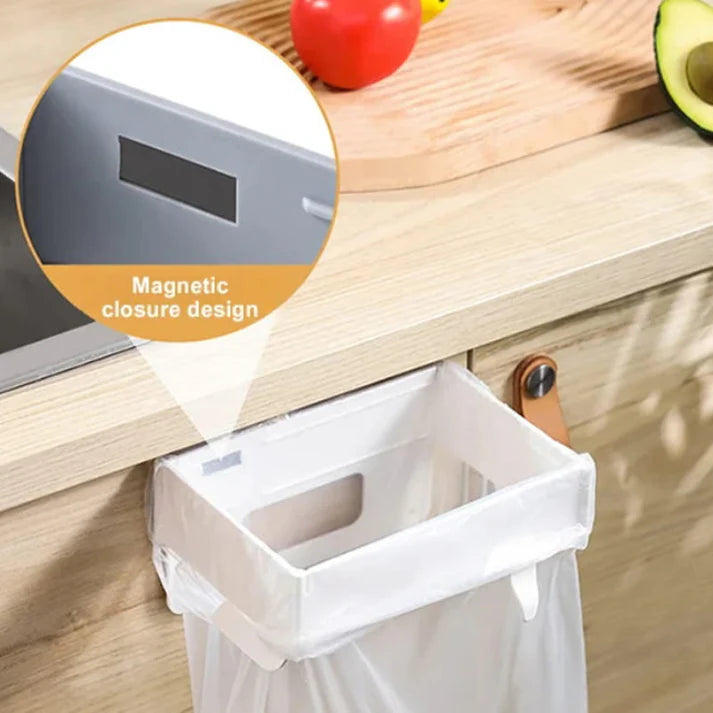 Wall-Mounted Foldable Garbage Bag Holder for Kitchen