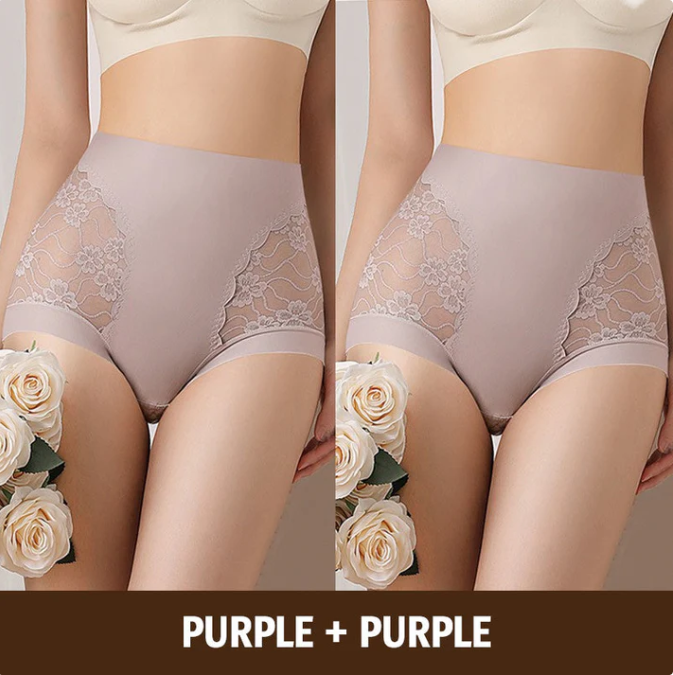 Women’s High-Waist Lace Seamless Stretch Silky Underwear