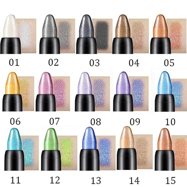 🔥15 Colors Highlighter Eyeshadow Pencil Waterproof Glitter Eye Shadow Eyeliner Pen