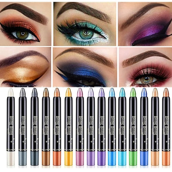 🔥15 Colors Highlighter Eyeshadow Pencil Waterproof Glitter Eye Shadow Eyeliner Pen