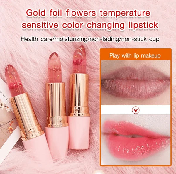 (🔥BUY 1GET 1 FREE )-Crystal Jelly Flower Color Changing Lipstick-✨