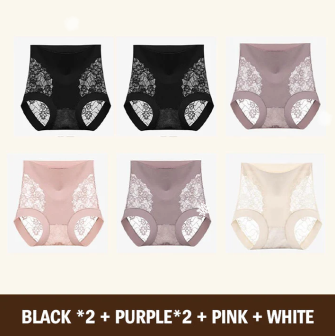 Women’s High-Waist Lace Seamless Stretch Silky Underwear