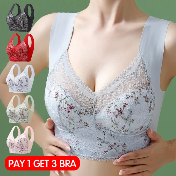 🔥Black Friday Last Day Buy 1 Get 2 Free Now😍WOMEN SEXY LACE SUPPORT GATHER BRALETTES