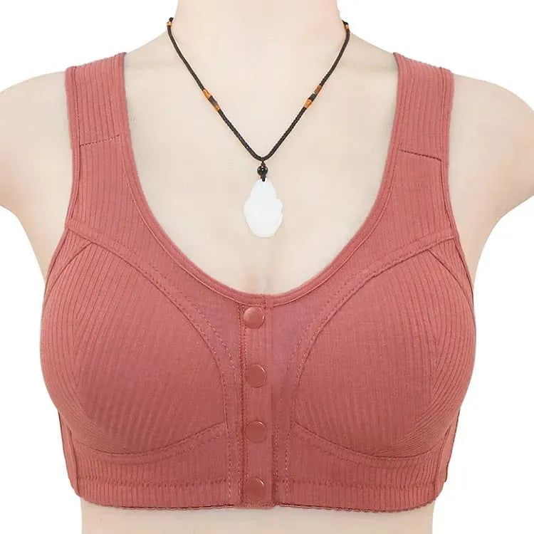 🎉BUY 1 GET 3 (3PACKS) COMFORTABLE FRONT-CLOSURE WIRELESS PLUS SIZE BUTTON BRA