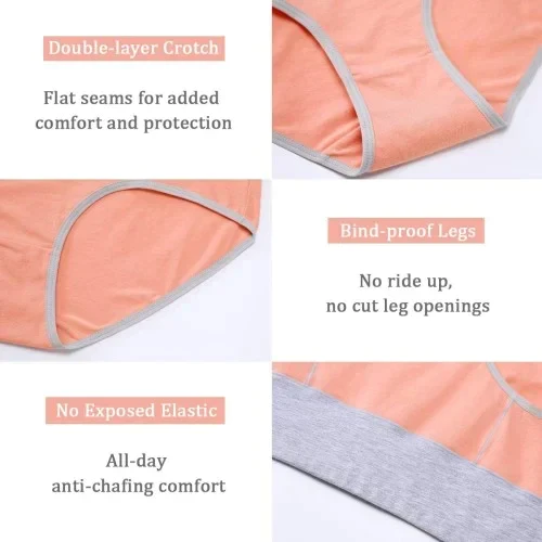 🔥BUY 5 GET 5 FREE🔥WOMENS COTTON BREATHABLE HIP LIFT PANTIES