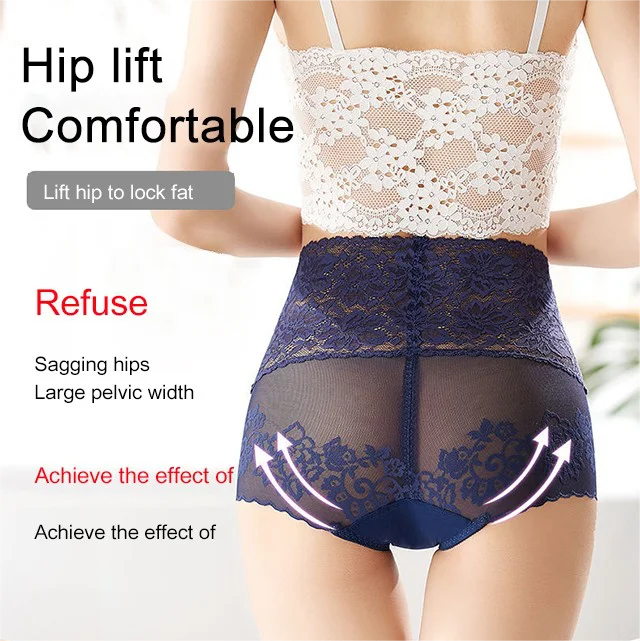 Womens Lace High Waist Tummy Control Panties