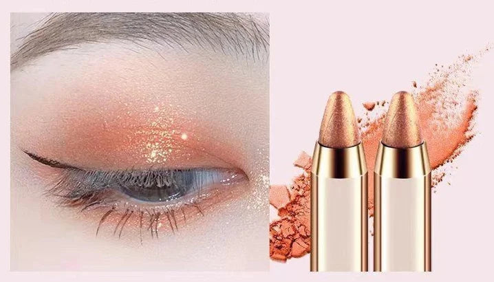 Shimmer eyeshadow and lying silkworm pen