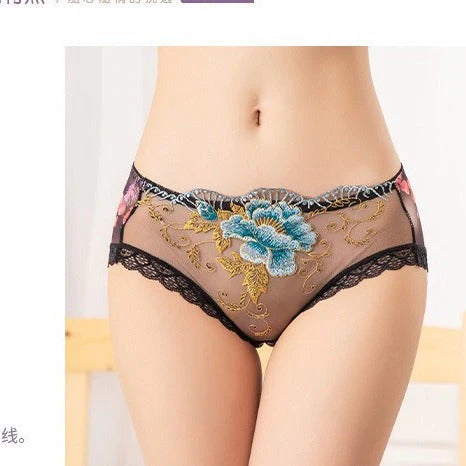 Antibacterial cotton panty with lace embroidery