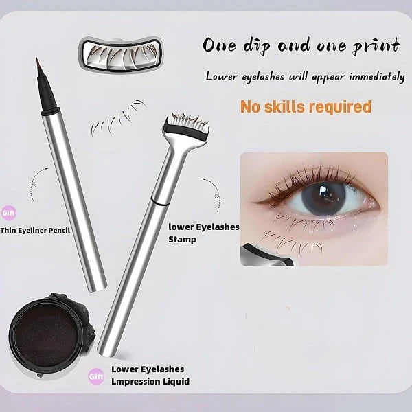 Waterproof 2-in-1 Eyeliner & Lower Eyelash Stamp Set