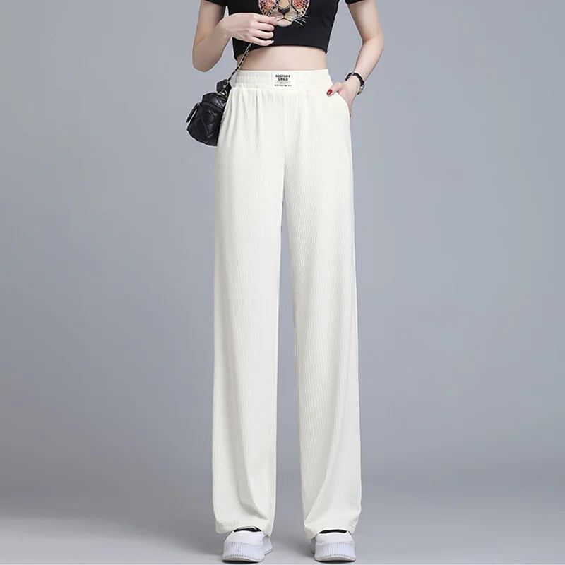 [Buy 1 Free 1 -2PCS] All-match ice silk ribbed knit pants