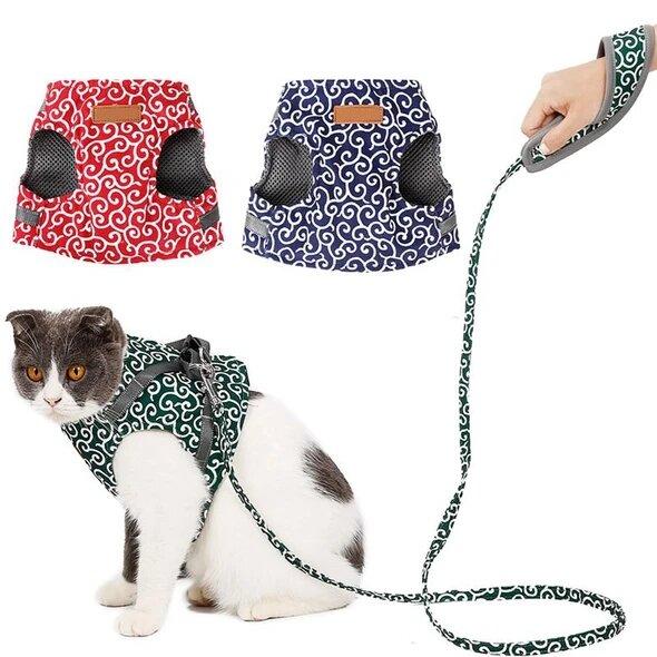 🔥Clearance Sale 48% OFF🔥Cat Dogs Vest Harness and Leash Anti-break Away Chest Strap Cat Clothes