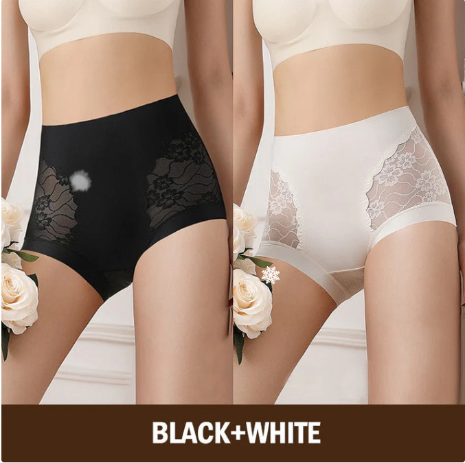 Women’s High-Waist Lace Seamless Stretch Silky Underwear