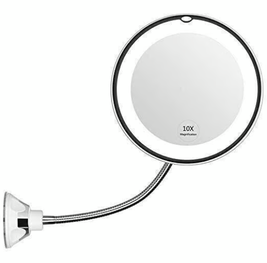 🔥360° Flexible Light Up 10X Magnification Makeup Mirror