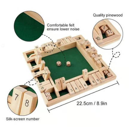 FUNNY FAMILY GAMES-Shut The Box Board Game