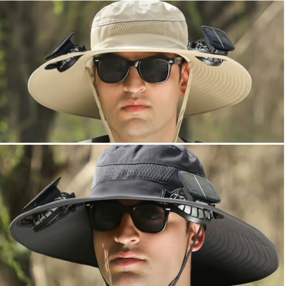 🏆 50K+ SOLD! ⚡2025 New Ultralight Solar Fan Sun Hat – Lighter Than a Baseball!⚾(Only 11oz)