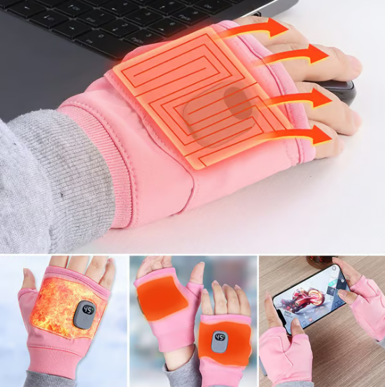 Smart Thermostatic Heated Fingerless Gloves