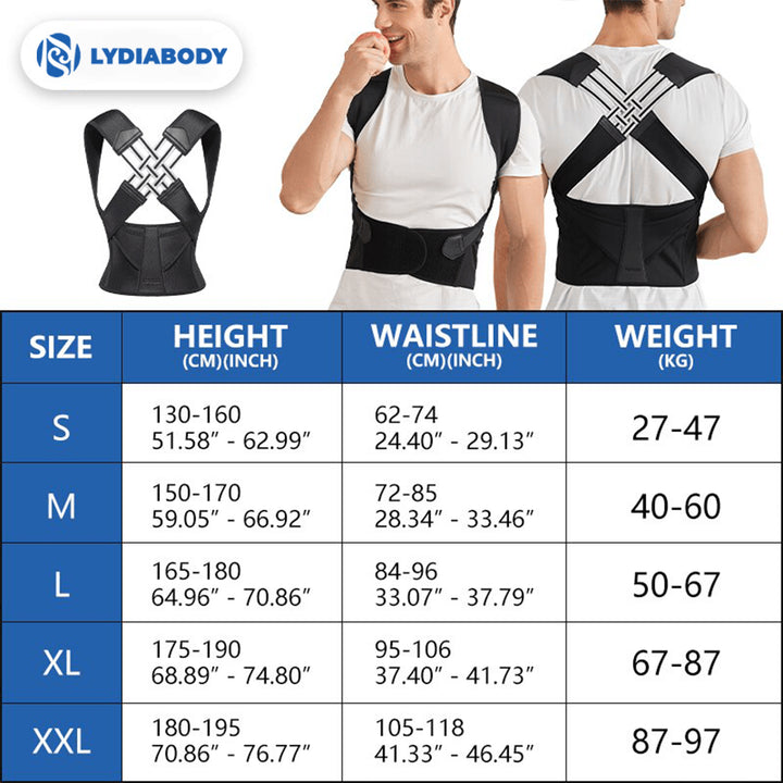 1pc Hot Sale Adjustable Back Posture Belt Office Home Gym Unisex