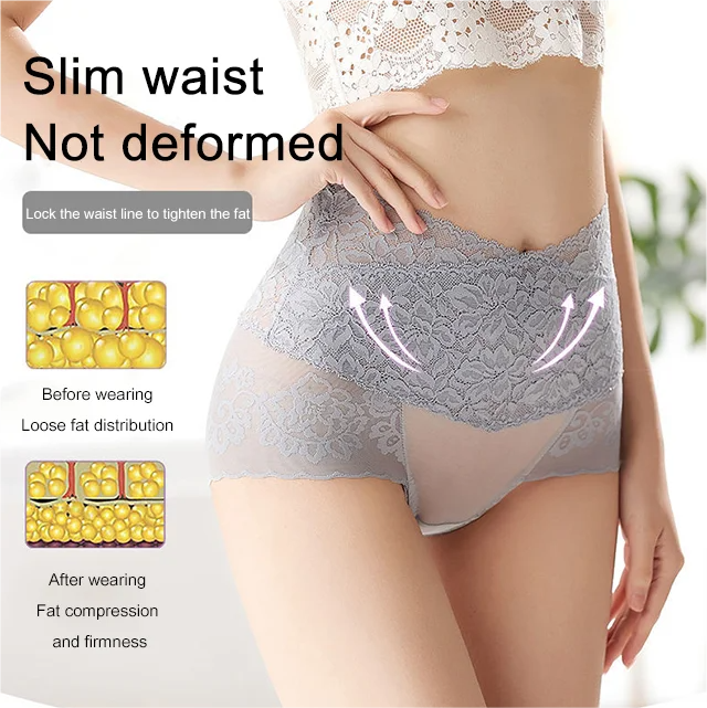 Womens Lace High Waist Tummy Control Panties