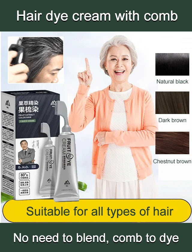 Hair dye cream with comb,combing your hair is dyeing your hair