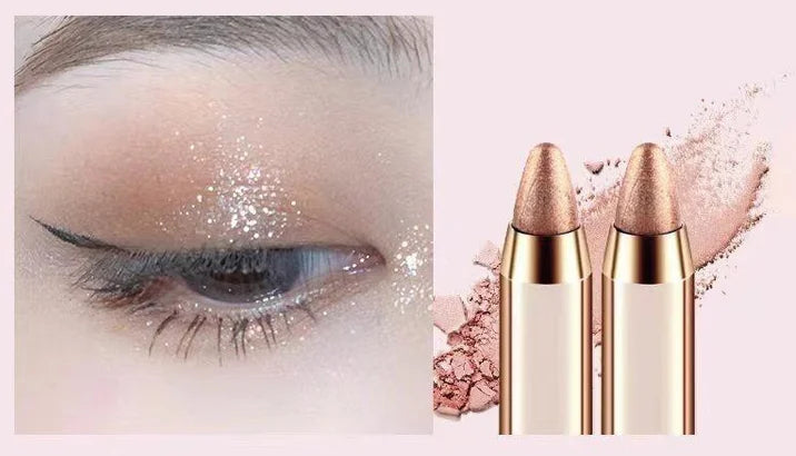 Shimmer eyeshadow and lying silkworm pen