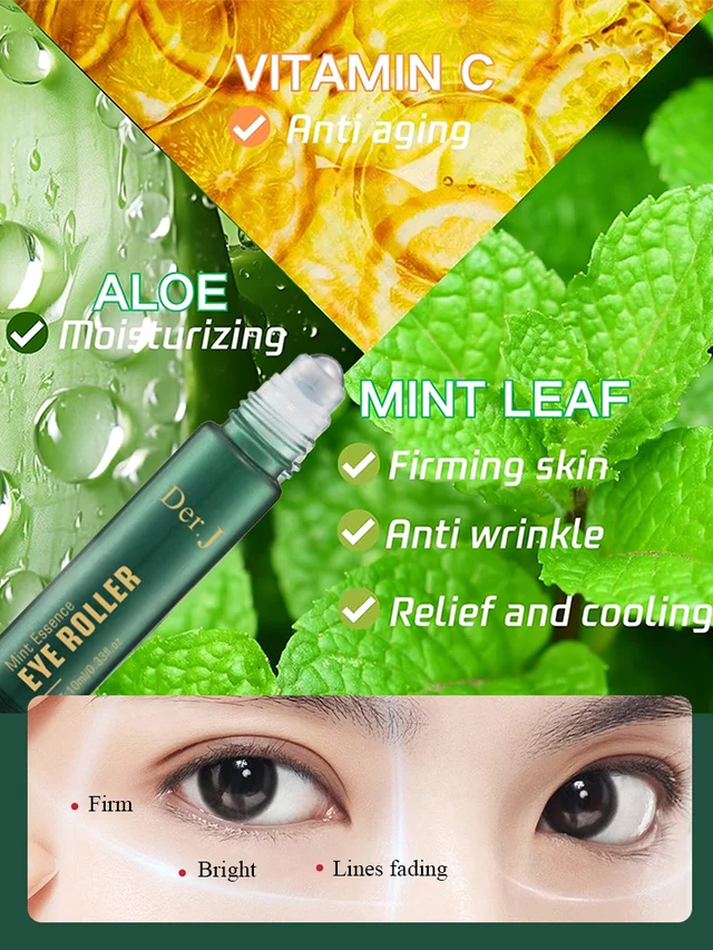 Mint essence lightens fine lines and moisturizes eye roller cream