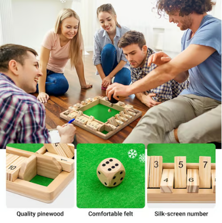 FUNNY FAMILY GAMES-Shut The Box Board Game