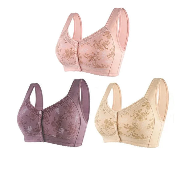 2024 Christmas Hot Sale New Cotton Front Closure Bra