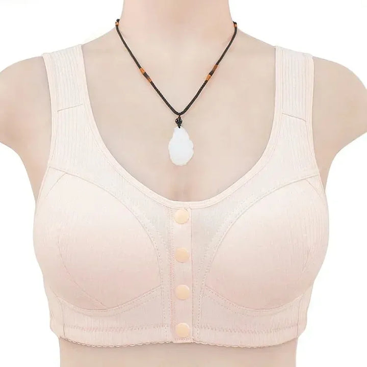 🎉BUY 1 GET 3 (3PACKS) COMFORTABLE FRONT-CLOSURE WIRELESS PLUS SIZE BUTTON BRA