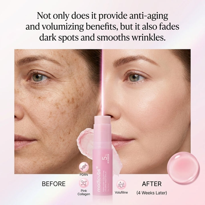 💗 Developed in Korea | Anti-Aging | Moisturizes & Smooths Skin | Plumps Lips, Bust, & Hips | Improves Dark Spots | Firms Skin | Pink Collagen Multi-Effect Plumping Serum Stick