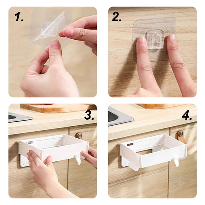 Wall-Mounted Foldable Garbage Bag Holder for Kitchen