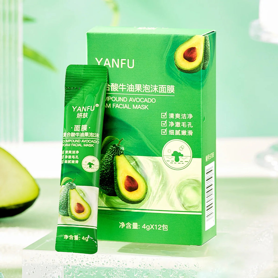 YANFU Complex Acid Avocado Cleansing Facial Bubble Mask